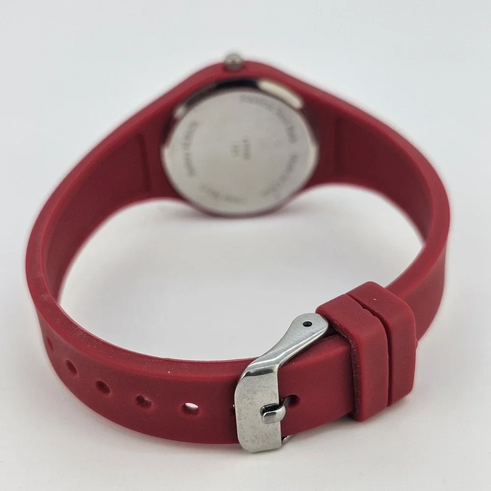 30MM Women's Christmas Watch White Dial Red Plastic Bands New‎ Battery